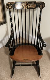 Vintage 2-Tone Stenciled Hitchcock Classic Rocker In Incredible Condition, 22.25' X 27' X 41'H