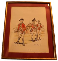 Hand-Colored Print By Eugene Leliepure 'british Marines' 1775, Light Infrantryman - Revolutionary War