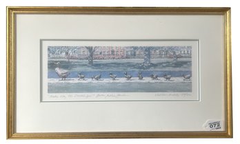 Vintage Limited Edition 634/820 Kathleen McNally 'Make Way For Ducklings' Boston Public Garden 20.75' X 12'H