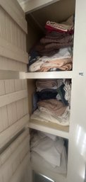 3 Cabinet Doors FULL Of Bed Linens & Towels And More