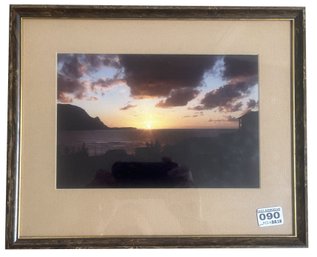 Framed And Matted Photograph Of Sunset, 14' X 11.5'H