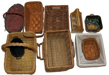 Assorted Lot Of Baskets & Containers