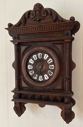 Antique Walnut Wall Clock, 14.5' X 5' X 24.5'H