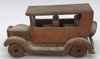 Vintage Hand Made Wooden Roadster Car, 10'5' X 5' X 5.5'