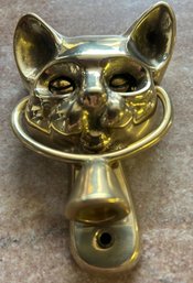 Vintage Cast Solid Brass Cat Door Knocker, Never Installed, 3' X 4.5'H