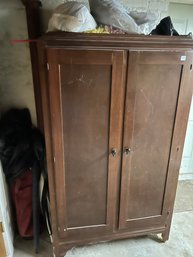Vintage 2-Door Wood Armoire Storage Closet, 37' X 22' X 64.5'H
