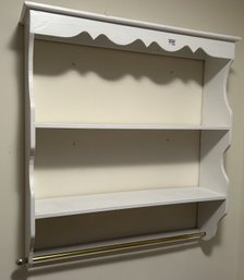 Vintage 2-Shelf With Towel Rack Wall Shelf, 29' X 7' X 32'H