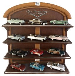 Vintage 1987 Franklin Mint Collector's 12 Cars Of The 1950s With Hanging Wall Display, 18.75' X 5' X 20'H