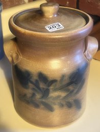 Vintage Maple City Pottery Brown Glazed Milk Canister Shaped Cookie Jar, 7' Diam. X 8' X 10'H