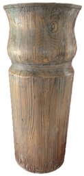 HUGE Vintage Decorator Wooded Floor Vase, 16' Diam. X 36' H