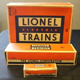 Vintage Lionel No. 3656 Operating Cattle Car Set With Car And Cattle In Original Boxes
