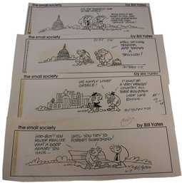 4 Bill Yates Comic Strips: 'The Small Society) 1989 & 1998