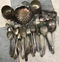 4 Lbs Vintage Silver Plated Flatware, Various Patterns And Pieces