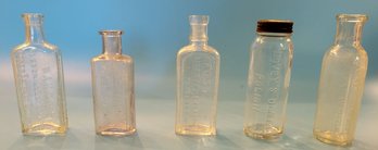 Five Vintage Bottles  In Wooden Crate (See List)