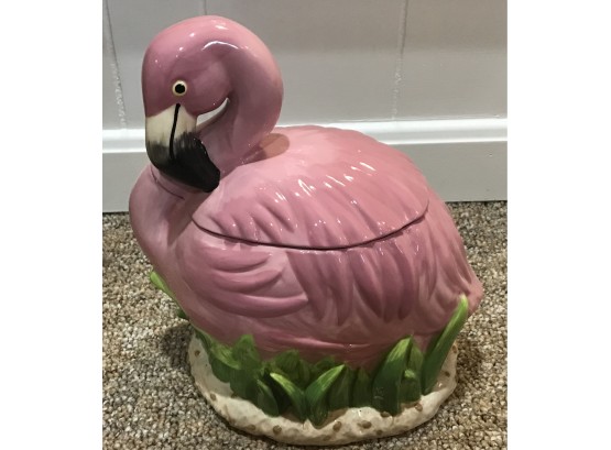 Tropix Ceramic Flamingo Cookie Jar In Origina Packaging