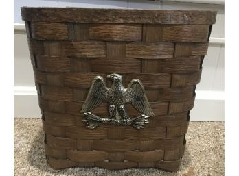 Vintage Woven Kindling Basket American Eagle
