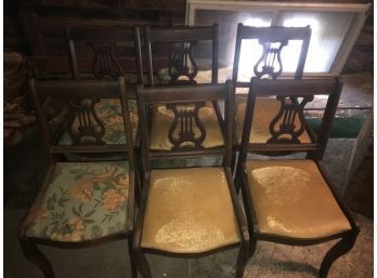 Set Of 6 Lyre Back Chairs
