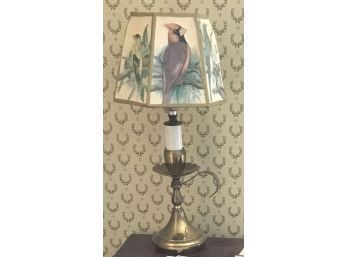 Brass Candle Lamp Bird Shade