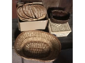 4 Various Wicker Baskets