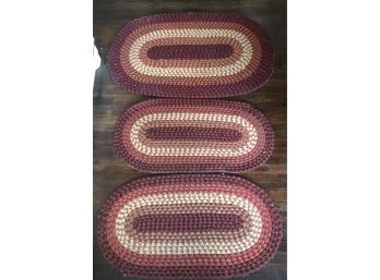 Set Of 3 Braided Rugs With Like Pattern
