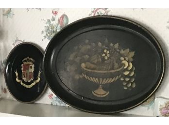 2 Tole Painted Trays