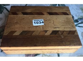 Wooden Covered Rectangular Box With Contents
