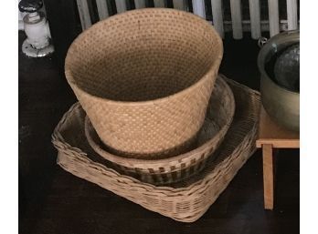 Collection Of 7 Woven Baskets