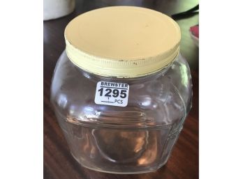 Mid-century Overed Pantry Jar With Screw-on Lid