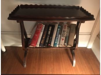 Bedside Wooden Nite Stand With Book Rack And Raised Apron