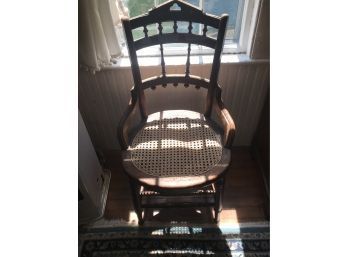 Pair Victorian Cane Back Asthetic Chairs