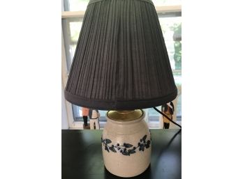 Salmon Falls Style 13' Pottery Lamp With Blue Shade