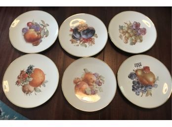 Set Of 6 Vintage Fruit Plates Bavaria Schumann Arzberg Germany