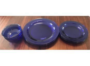 11 Pcs Vintage Blue Tableware