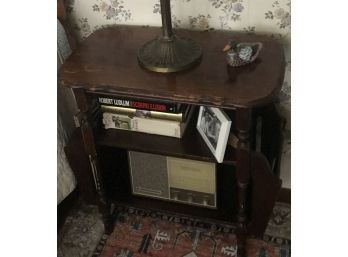 Wooden Bedside Nite Stand With 2-Shelf, 2-magazine Racks (one On Either End)