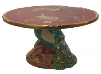 The Artesian Road Collection Dare Yourself To Dream Peacock Cake Stand