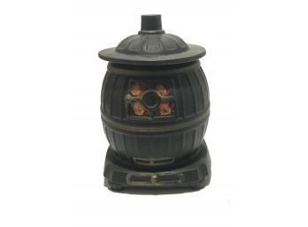 Traditional McCoy Pottery Black Potbellied Stove Ceramic Cookie Jar