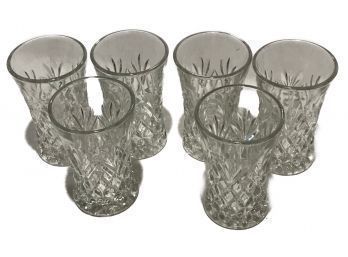 Vintage Set Of 6 Pressed Glass Water Glasses