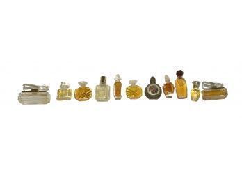 Lot Of 11 Various Miniature Perfume Bottles