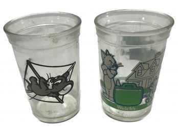 2 Pcs 1993 Welch's Tom And Jerry  Juice Glasses