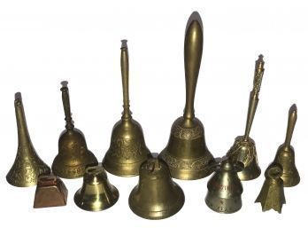 Collection Of 11 Brass And Copper Hand Bell