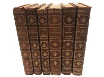 6 Vol. Set First Eddition Press Leather Bound Books 1949