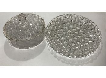 Cut Crystal Covered Butter Or Cheese Dish