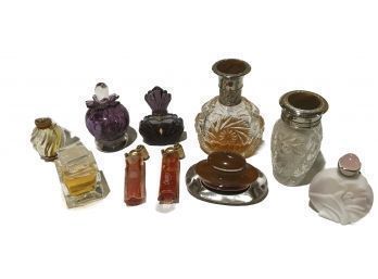Variety Of 10 Miniature Perfume Bottles
