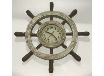 Modern Ship's Wheel Quartz Clock