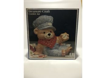 Conductor Bear Ceramic Cookie Jar In Original Box