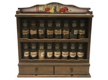 Vintage Spice Rack With Spices