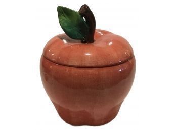 Vintage Ceramic Apple Shaped Cookie Jar