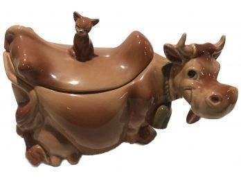 Famous McCoy Pottery Cow & Cat Cookie Jar
