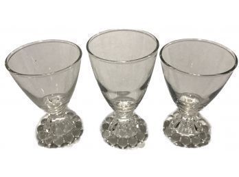 3 Pcs Vintage Candlewick Pattern Stemmed Glassware
