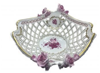 Herend Reticulated Oval Basket
